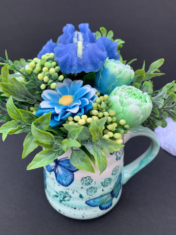 Blue butterfly Iris dream soap flowers arrangement