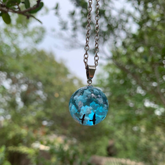 Clouds in the sky necklace small