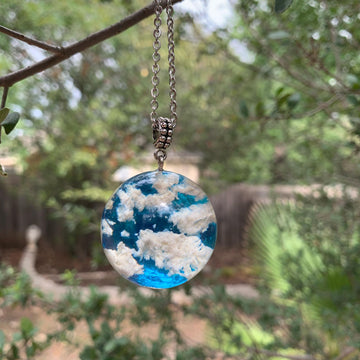Clouds in the sky necklace large