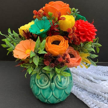 Fall Floral Centerpiece, Autumn Dining Table Arrangement, Thanksgiving Floral Arrangement