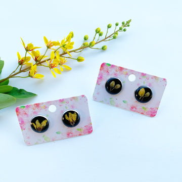 Stud earrings , Studs flowers earrings , real flowers studs, botanical studs