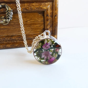 Woodland necklace, Real forest necklace, Terrarium necklace