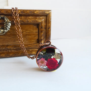 Woodland necklace , Moss necklace, Bluebonnet necklace, Terrarium necklace
