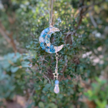 Moon necklace, Crescent moon necklace, celestial jewelry, Healing necklace, Nature lover gift