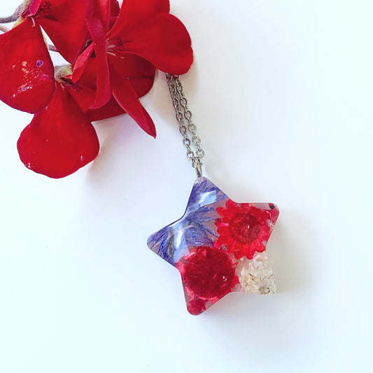 American flag inspired necklaces, 4th of July necklace, Star necklace