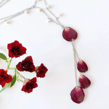 Real Rose petals necklace