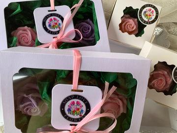 Birthday gift box of 3pc. soap roses
