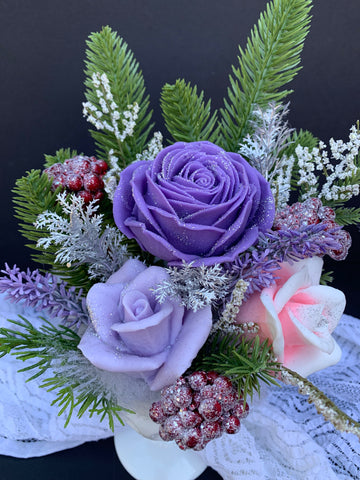 Christmas purple dream flower arrangement