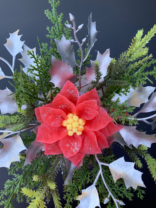 Christmas poinsettia flower arrangement