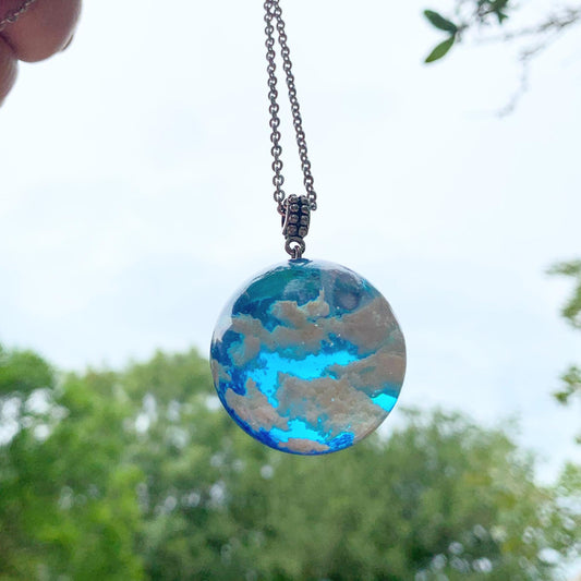 Clouds in the sky necklace large