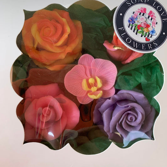 Luxury soap flowers -Birthday gift box of 5 pcs.