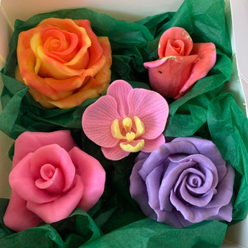 Luxury soap flowers -Birthday gift box of 5 pcs.