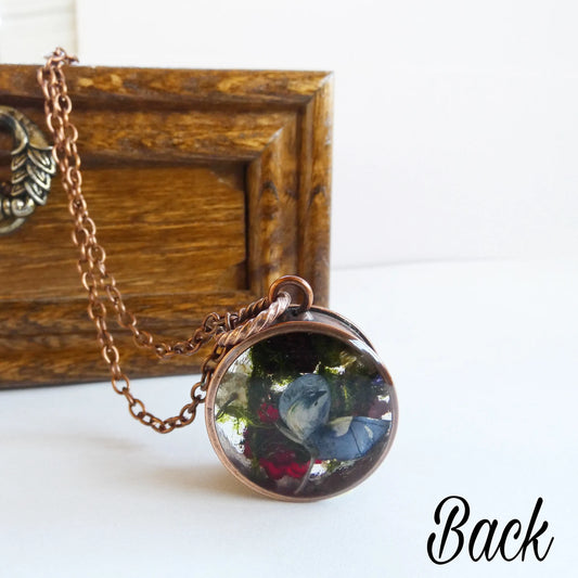 Woodland necklace , Moss necklace, Bluebonnet necklace, Terrarium necklace