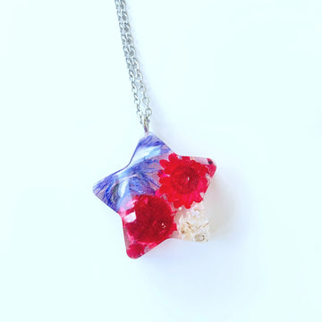 American flag inspired necklaces, 4th of July necklace, Star necklace