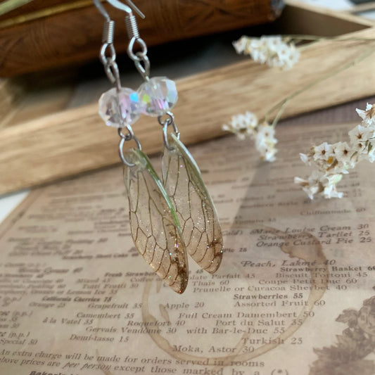 Real cicada wings earrings, Fairy wings earrings