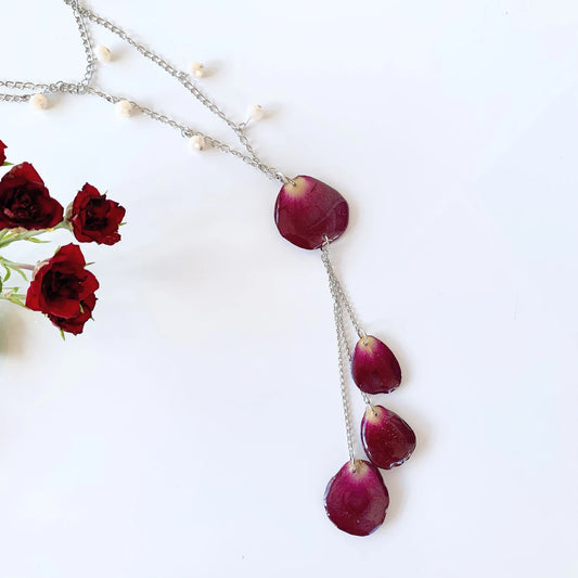 Real Rose petals      necklace