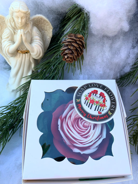 Christmas frosted rose soap
