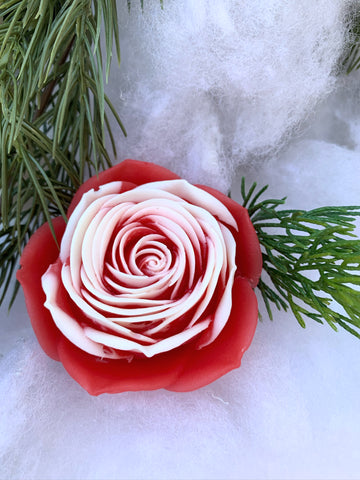 Christmas frosted rose soap